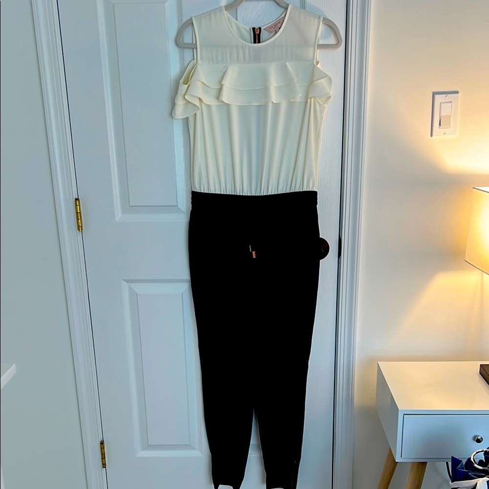 Ted Baker Elegant Cream and Black Jumpsuit